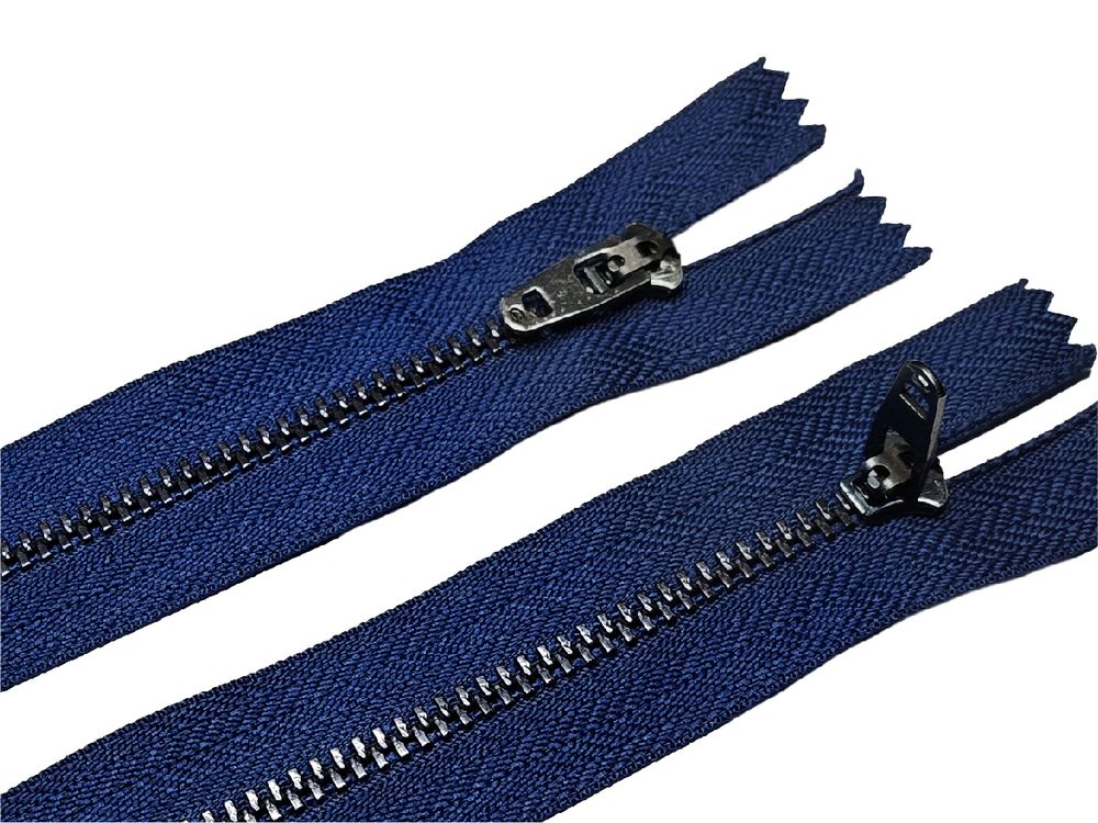 Молния металл (цв.SBS) джинсовая Т3 (3 мм) 1 зам., н/раз., 14 см, S-919 синий (звено: т.никель), уп.100 шт