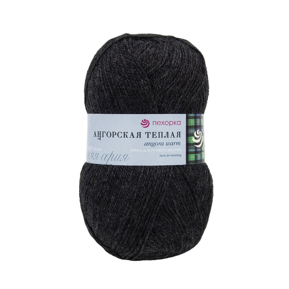 Пряжа Пехорка Ангорская теплая / уп.5 мот. по 100 г, 480 м, 435 антрацит