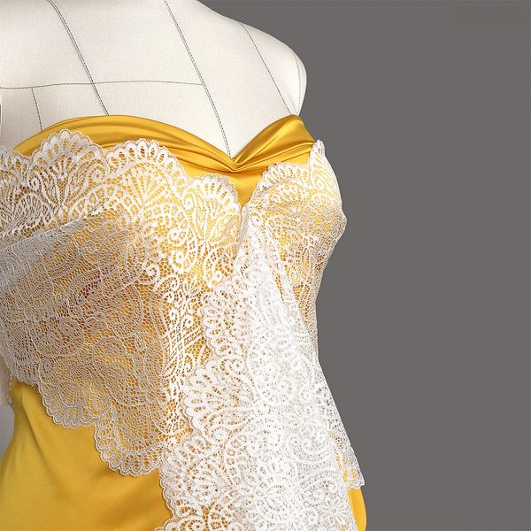 Кружево бельевое эластичное 240 мм / 25 м, 40992, цв.001 белый, Kruzhevo