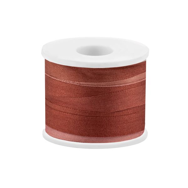 Лента (тесьма) шелковая 7.0 мм / 45.5±0.5 метров, M047 св. коричневый/коричневый, Gamma SRM-7