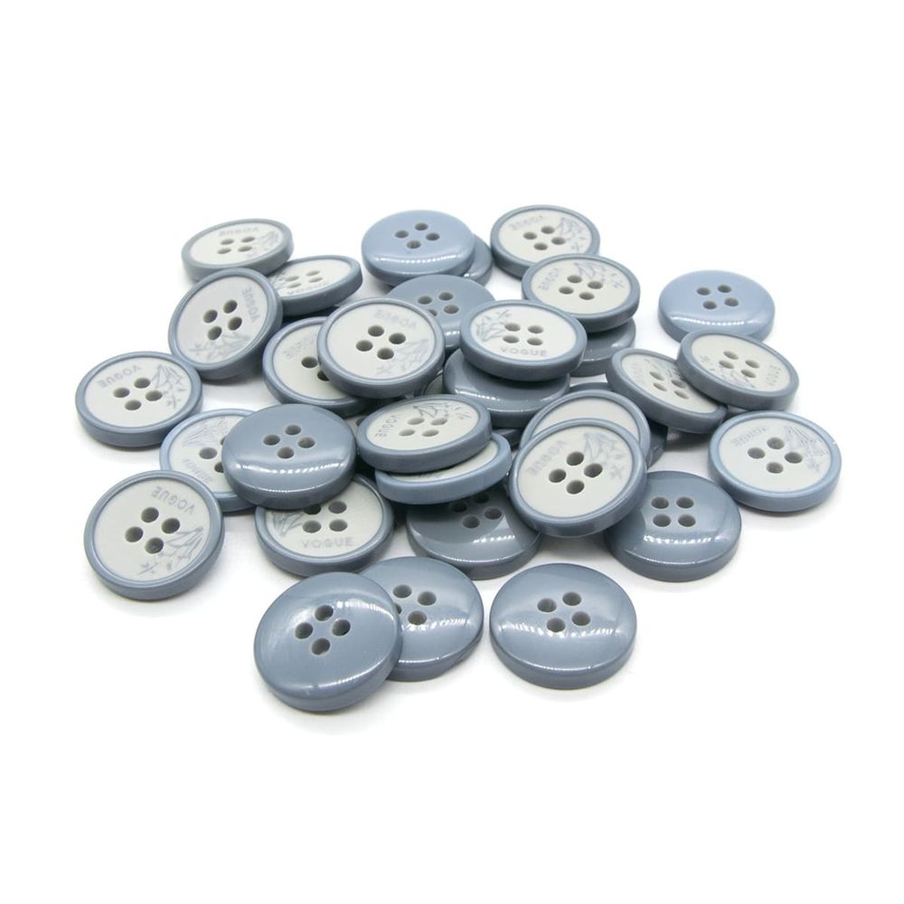 Пуговицы 4 прокола 24L (15мм), (Gray1 (серый1)), 36 шт