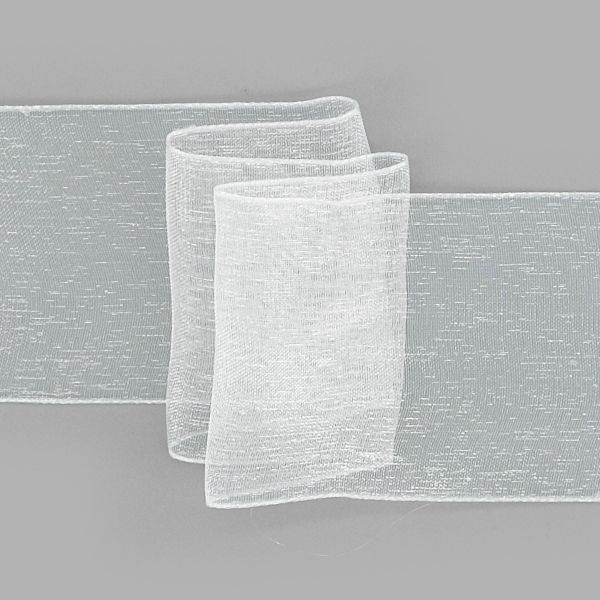 Лента капроновая (органза) 50.0 мм, 22.86 м, 01 белый