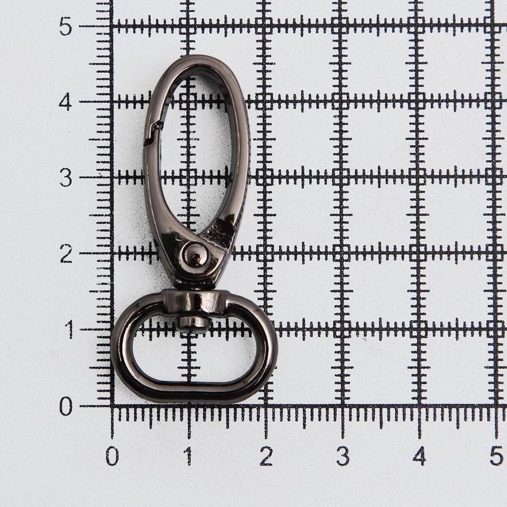 Карабин металл 15.0 мм (43х22 мм), чер.никель, ГУ12849, 4 шт