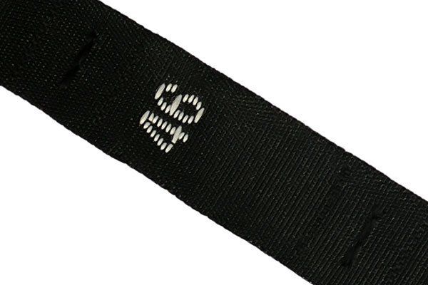 Этикетка-размерник жаккардовая тафта, размер 46 черный 10х32 мм, 500 шт