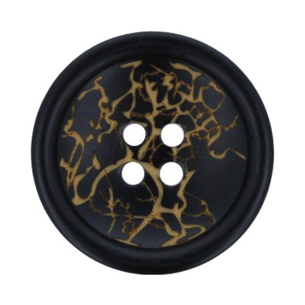 Пуговицы 4 прокола пальтовые 23 мм, 24 шт, А008 черный, Gamma LQ 0002