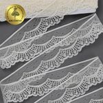 Кружево отделочное в стиле "трикотаж" 30 мм, цв.02 молочный, уп. 27,4 м