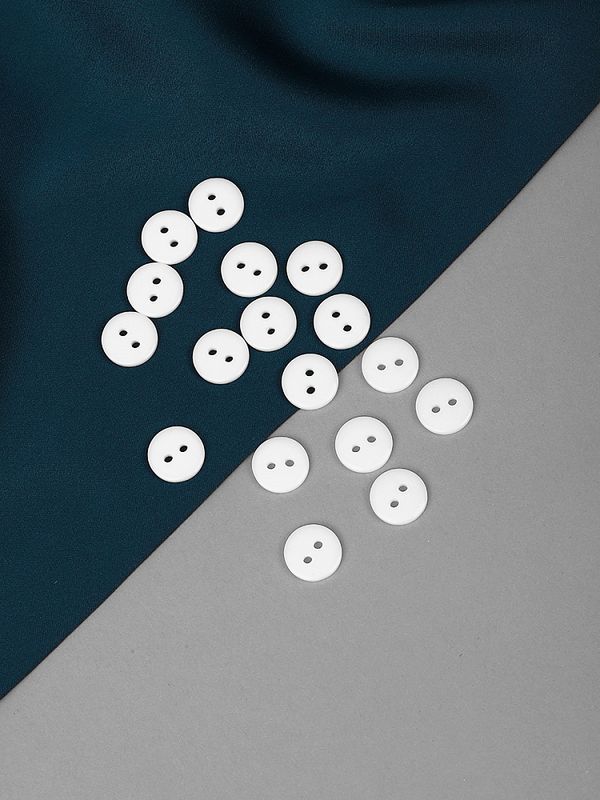 Пуговицы 2 прокола 20L=13 мм, пластик TBY BT, цв.101 белый, 150 шт