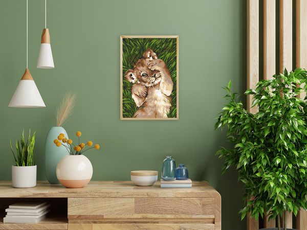 Картина по номерам Фрея, Милый львёнок, 30х20 см