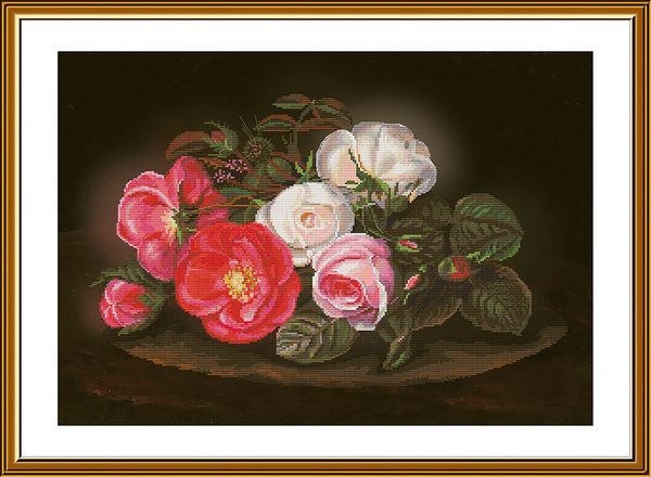 Набор для вышивания нитками Нова Слобода, Симфония роз 28х41,3 см