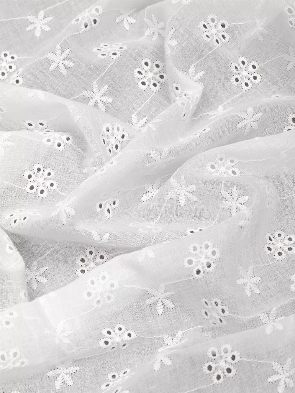 Ткань шитьё (прошва) 100 г/м², 150 см / 2 метра, TBY.Emb.1 белый