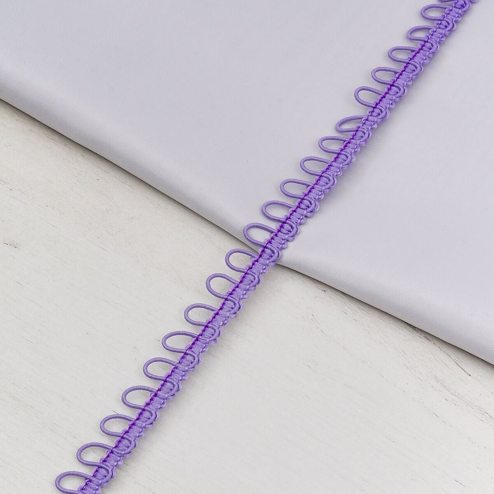 Тесьма декоративная с петлями 15 мм / 18.29 метра, сиреневый, 13-7735