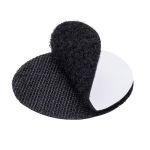 Лента контактная липучка (велкро) клеевая круг ⌀60 мм, 10 пар, черный, 6131-2080