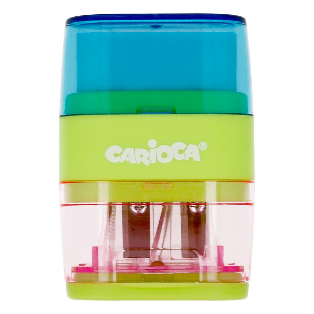 Точилка с двумя отверстиями, в комплекте с ластиком 12 шт, 43108, Carioca