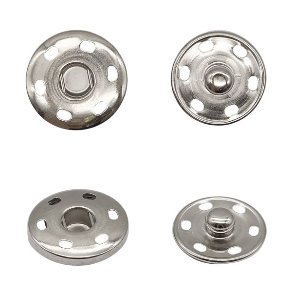 Кнопка пришивная металл ⌀21.0 мм, (никель), 20 шт