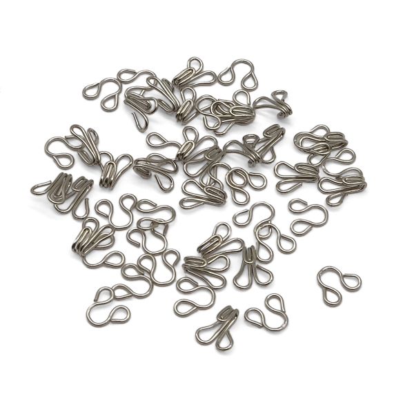 Крючки пришивные 11.5х6.5 мм, №0, никель 0300-4001, 24 шт