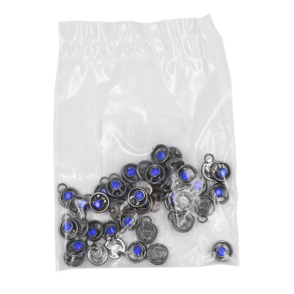 Крючки пришивные декоративные 10х21 мм, чер.никель / сапфир цв.935, 20 шт