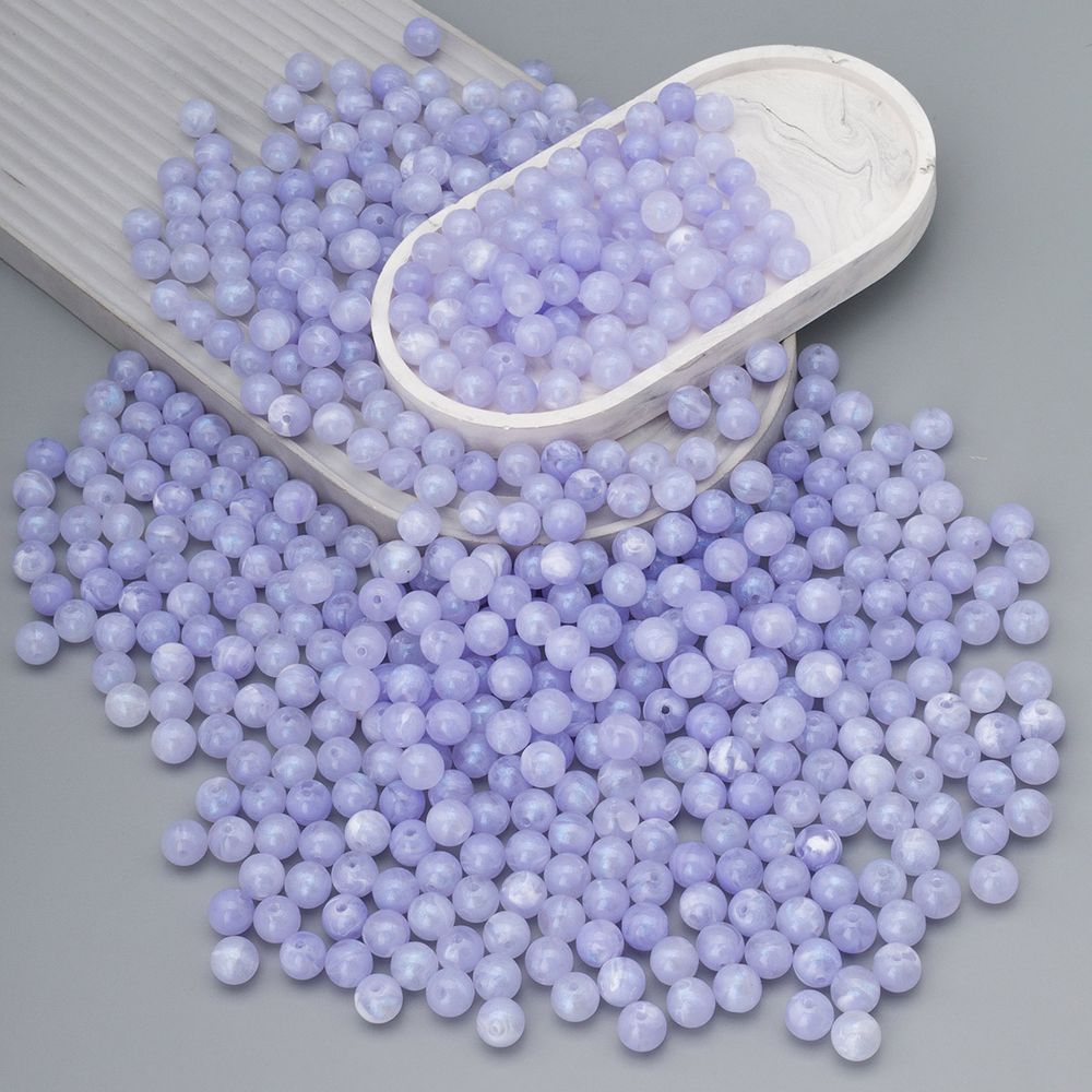 Бусины акрил ⌀12 мм, 500 г, дымка с АВ шиммером, круглые, AD072 фиолетовый, (7748709)2012 , Astra&Craft