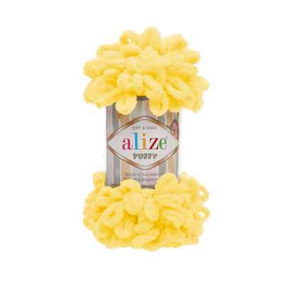 Пряжа Alize (Ализе) Puffy / уп.5 мот. по 100 г, 9м, 216 желтый A