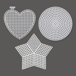 Канва пластиковая 15 шт в упак. (5х3 шт в упак.), 100% полиэтилен, ассорти малое (круг+сердце+звезда), Gamma KPL-09