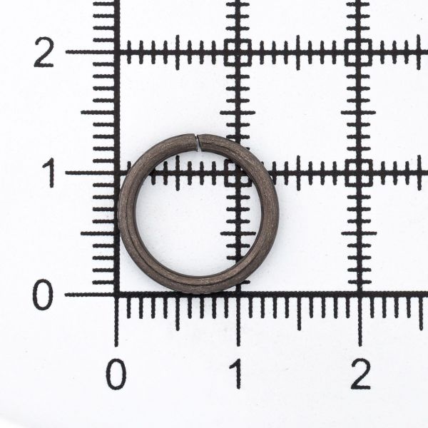 Кольцо разъемное металл in ⌀10 мм (13 мм внешн.), цв.чер.никель, 100 шт