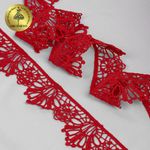 Кружево гипюр (плетёное) 35 мм / 13.71 метров, TBY.SUN.10(0872), цв.F162 красный