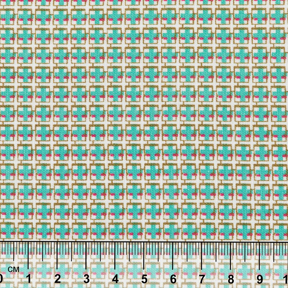 Ткань для пэчворка PEPPY БАБУШКИН СУНДУЧОК ФАСОВКА 100х112 см, 140±5 100% хлопок, БС-03 клетка бирюзовый/ бл.зеленый, Peppy БАБУШКИН СУНДУЧОК