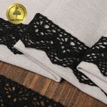 Кружево вязаное (тесьма) 32 мм, цв.черный, 25м, Kruzhevo