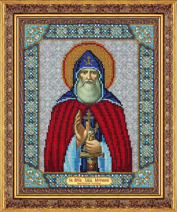 Набор для вышивания бисером Паутинка, Св. Илья Муромец 20х25 см