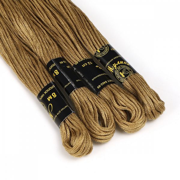 Мулине ПНК им.Кирова цв.5201 коричневый, 24 мотка по 8 метров