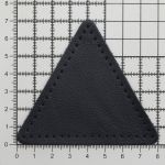 Заплатки пришивные из кожи, треугольник равносторонний 8см с перфорацией, 2 шт, 100% кожа, 05 темно-синий, 9126