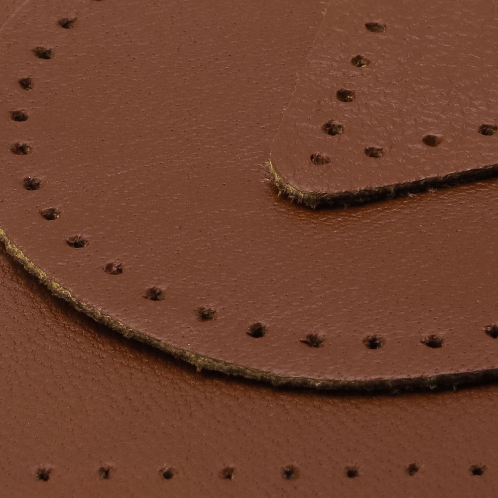 Набор заплаток пришивных из кожи, круг, квадрат, треугольник, овал 6см, с перфорацией, 4 шт (02 светло-коричневый), 9723