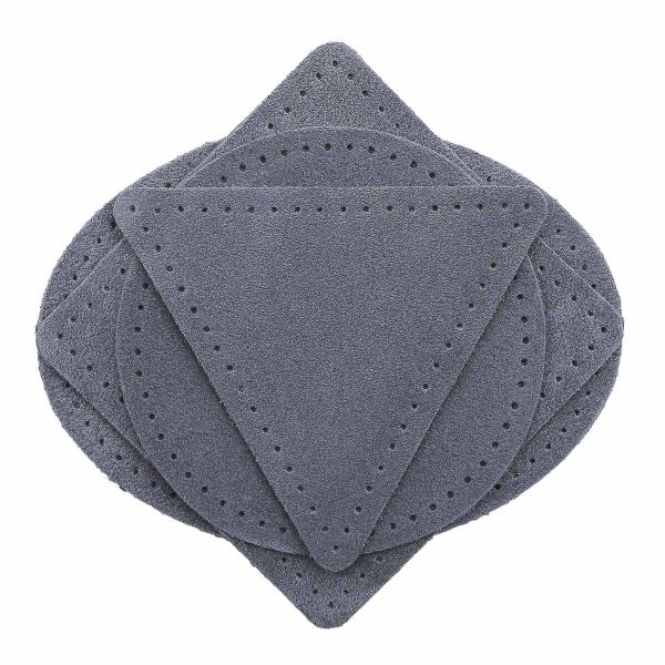 Набор заплаток пришивных из замши, круг, квадрат, треугольник, овал 8см, с перфорацией, 4 шт (26 серый), 59743