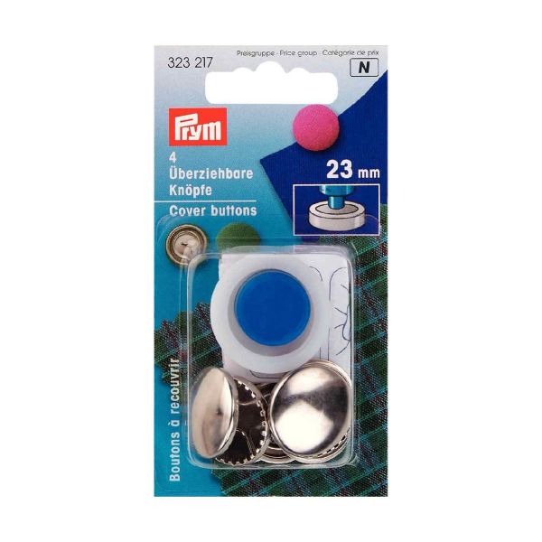 Пуговицы обтяжные с инструментом, 23мм, 4 шт, Prym