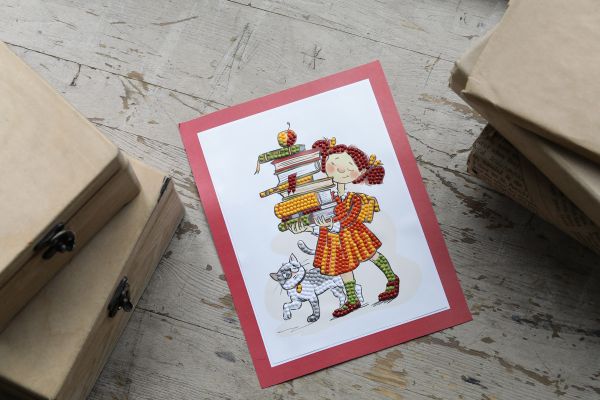 Алмазная (кристальная) мозаика Фрея, Школьница, 14х19.5 см