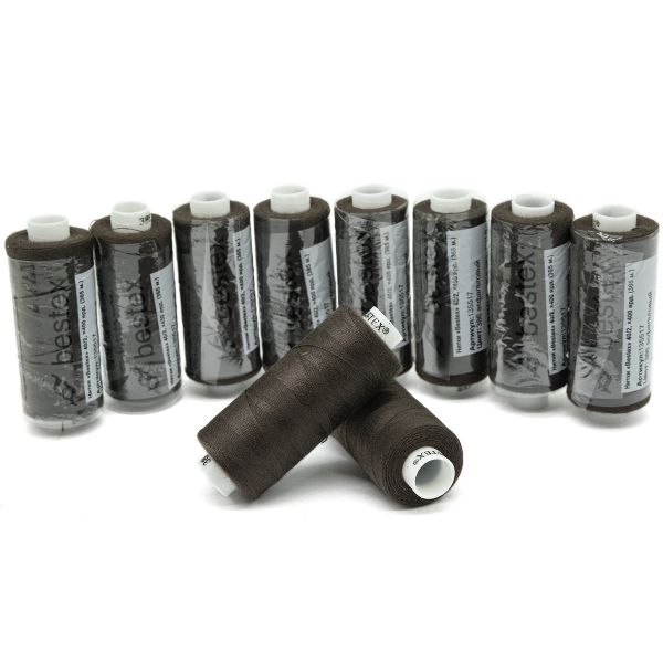 Нитки швейные бытовые Bestex 40/2, 365 м (400 ярд) / 10 кат., 386 серо-коричневый