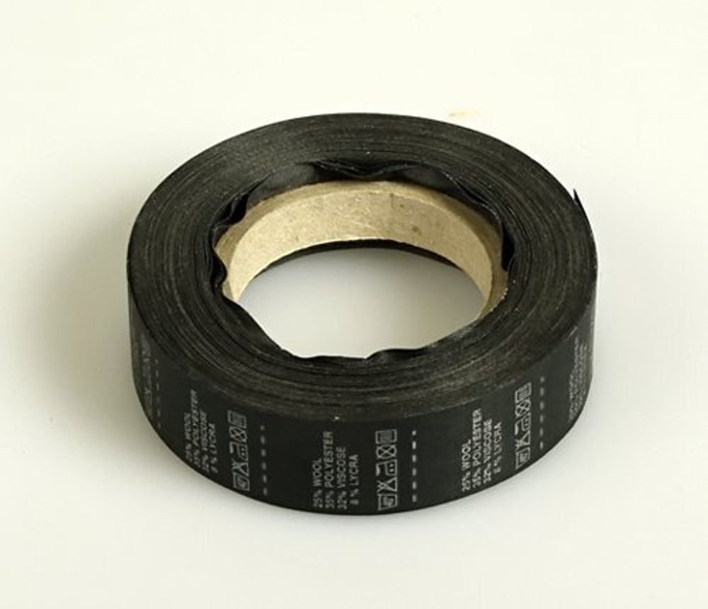 Состав и уход за тканью, Wool 25% Pol 35% Viscose 32% Lykra 8%, цв.черный, 1000шт /TOS/