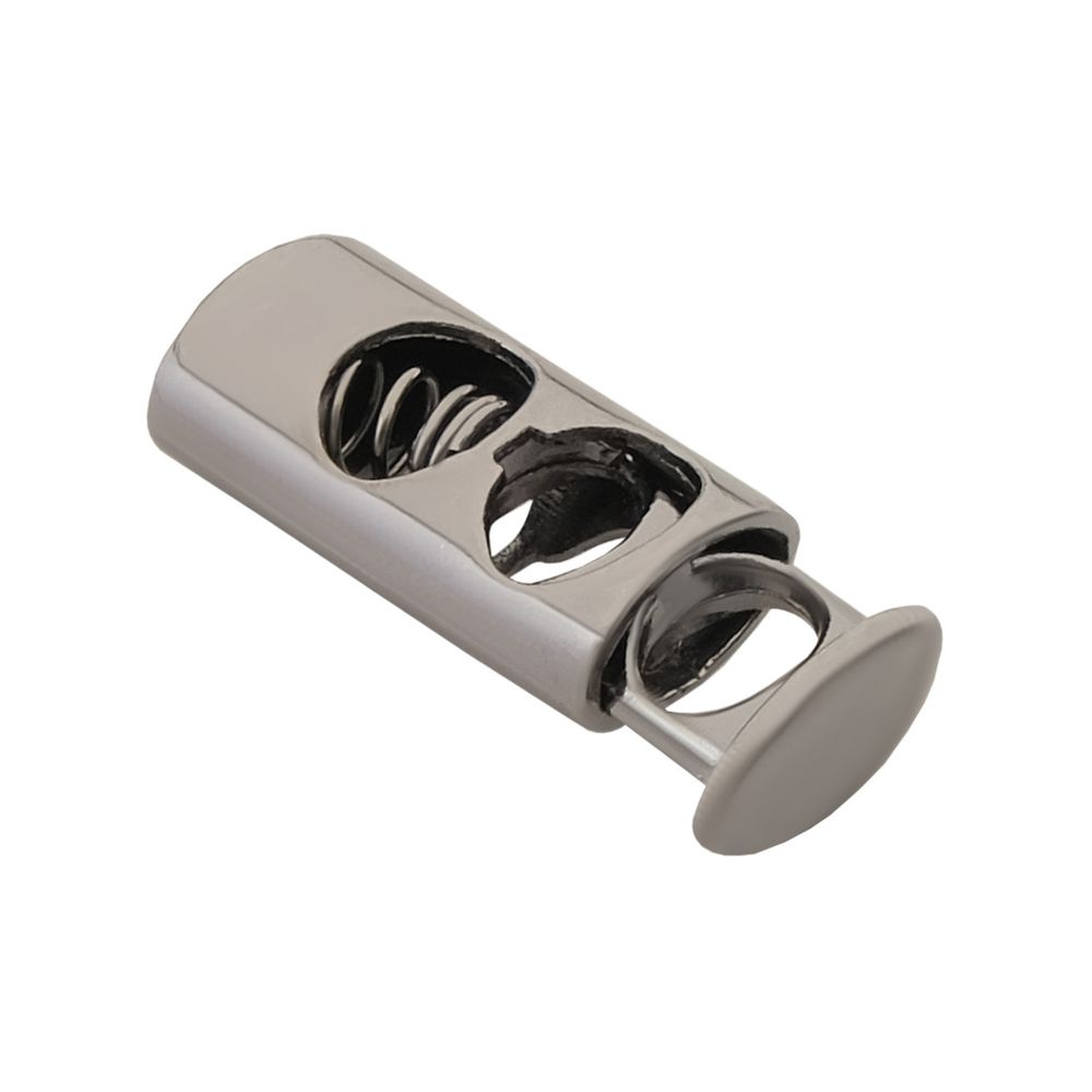 Фиксатор (зажим) для шнура металл 2 отв. ⌀4,4 мм, 23х8 мм, металл (чер.никель), 20 шт