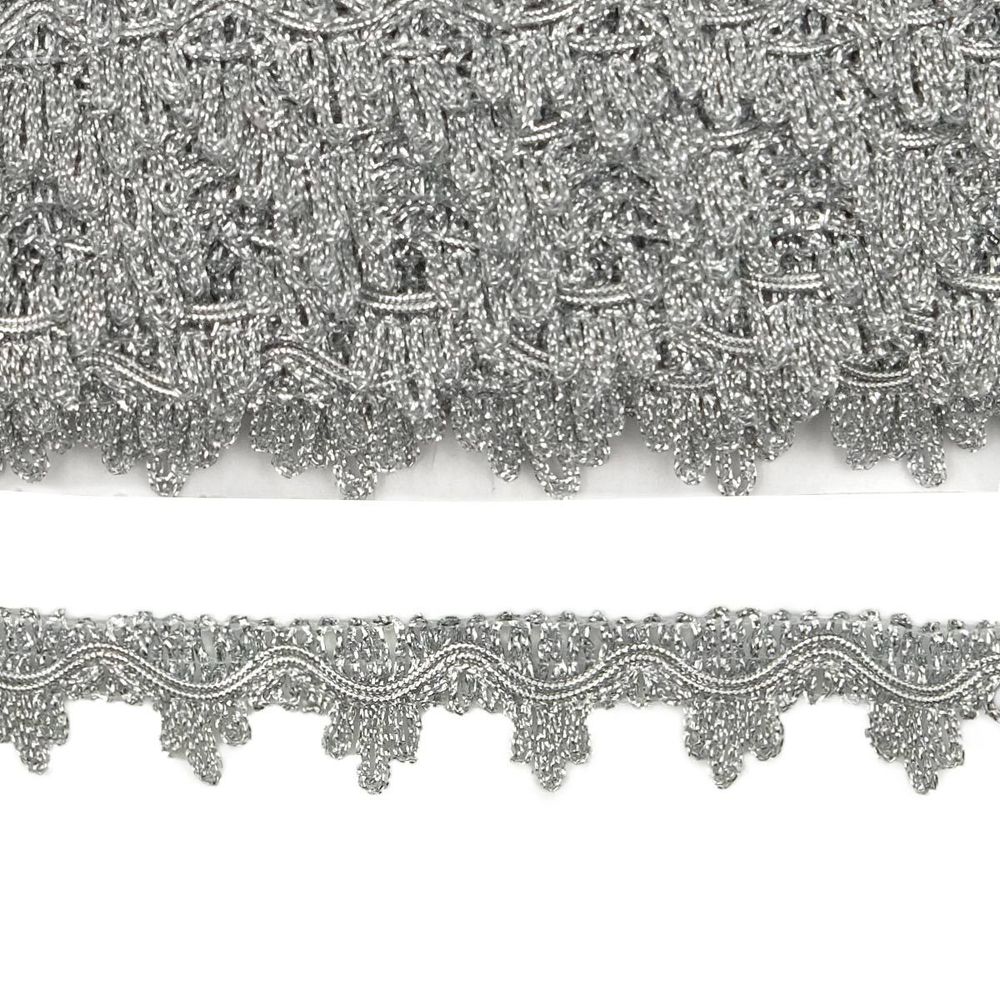 Тесьма металлизированная 25 мм, 18,29м (серебро)