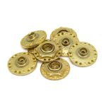 Кнопка пришивная металл ⌀24.0 мм, золото, нержавеющий металл, 4 шт, BIG