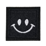 Термоаппликация Кубик с улыбкой 35х35мм (W.Black (бело-черный)), 2 шт, LA527