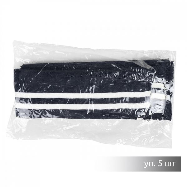 Подвяз (довяз) трикотажный 6.0х80 см, т.синий с белыми полосами, 100% п/э, 5 штук