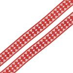 Лента атласная с рисунком Ромбы 25.0 мм / 3 метра, красный, Globus