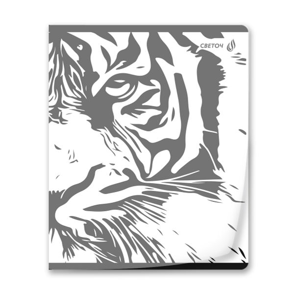 Тетрадь общая с пластиковойобложкой 180 мкр, ч/б запечат. титульн.лист, A5 60 л. на скобе 65 г/м², белизна 100 %, 10 шт, клетка, 01107 Микс - У нас на районе, Светоч Т64