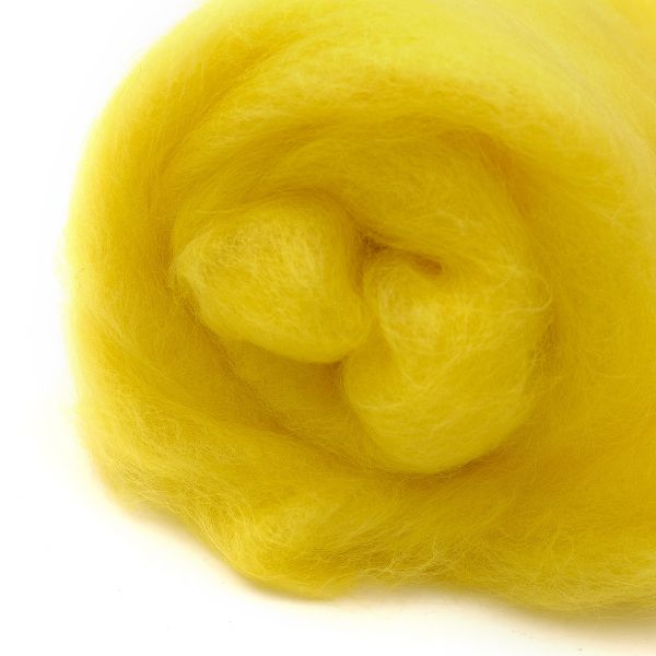 Шерсть для валяния Кардочес 100% п/тонк.шерсть, 100 гр. Камтекс (030 лимон)