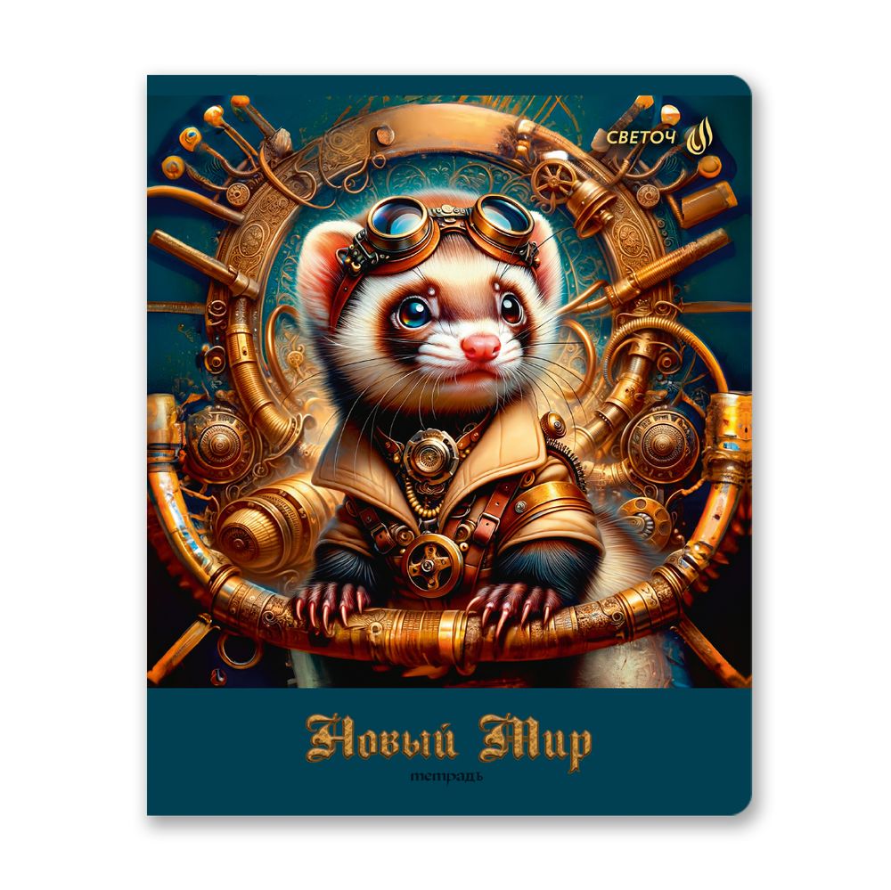 Тетрадь ученическая общая, A5+ 48 л. на скобе 65 г/м², белизна 100 %, 10 шт, клетка, 01135 Новый мир, Светоч Т88