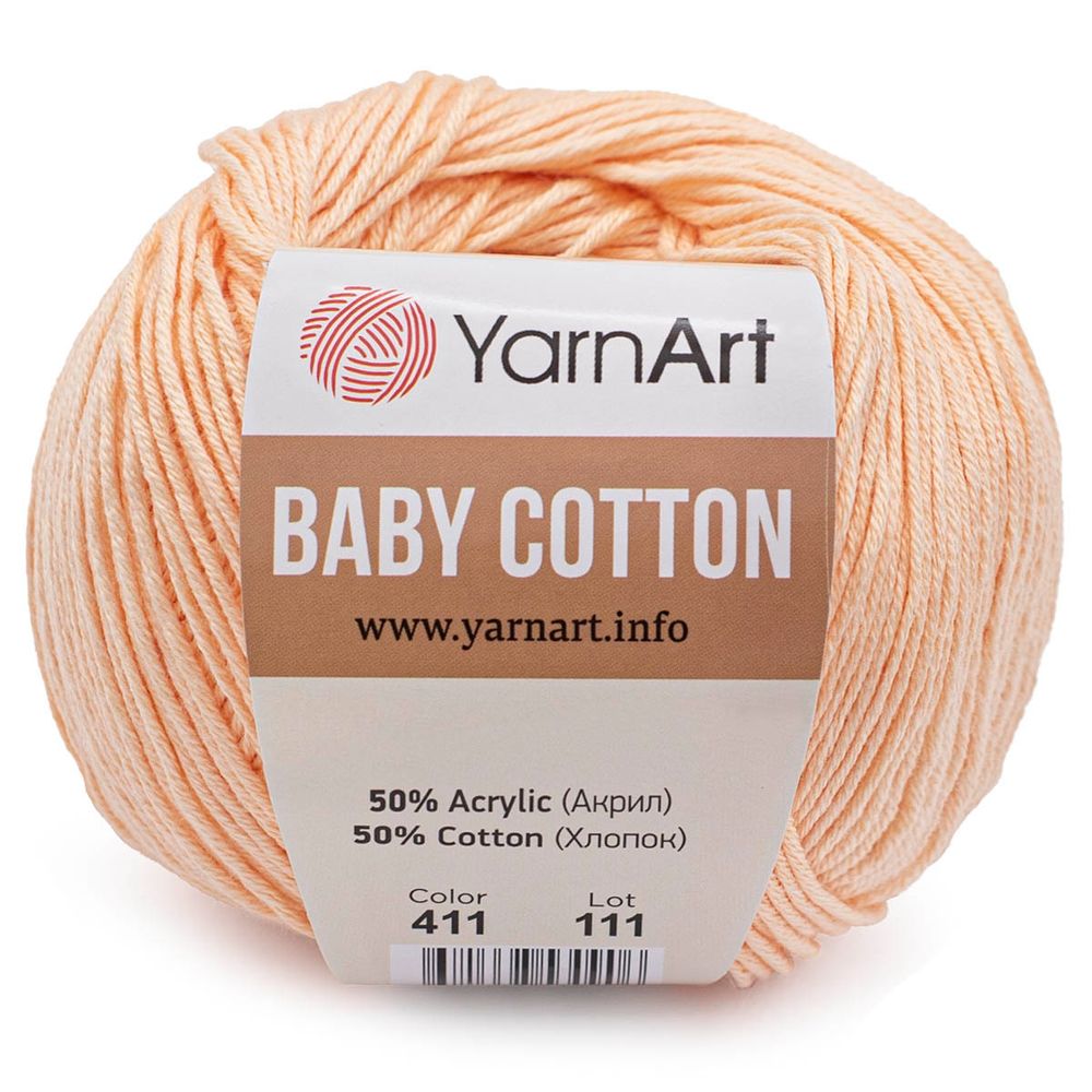 Пряжа YarnArt (ЯрнАрт) Baby Cotton / уп.10 мот. по 50 г, 165м, 411 светло-розовый