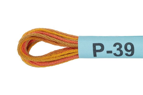 Мулине Gamma меланж, цв.Р-39 песочный-желтый-оранжевый, 12 мотков по 8 метров