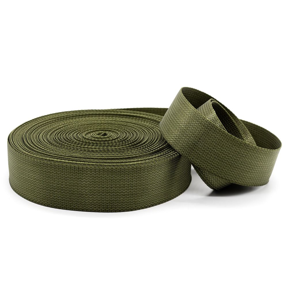 Стропа (ременная лента) 50 мм / 30 метров, толщ. 1.0 мм, [42 г/пог.м], 100% п/э, 016 хаки, С710