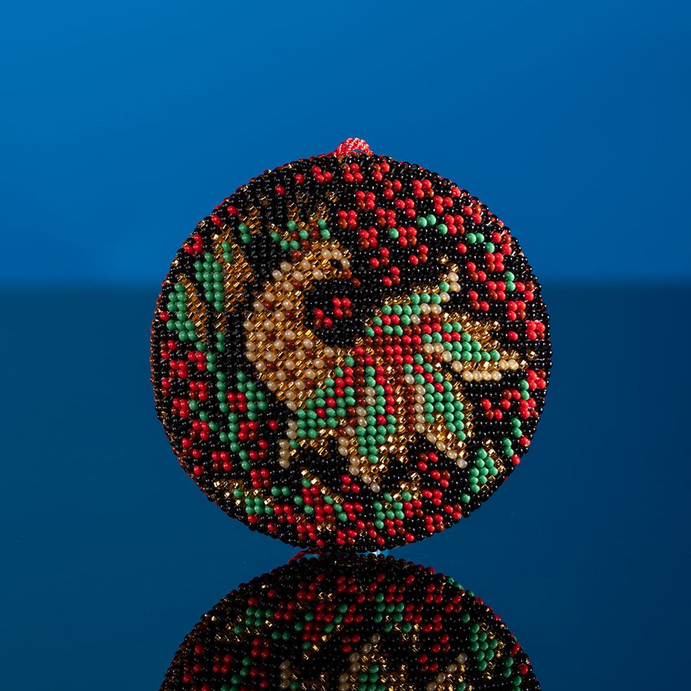 Набор для вышивания бисером Кроше (Радуга бисера) В714, Талисман Хохлома 8х8см