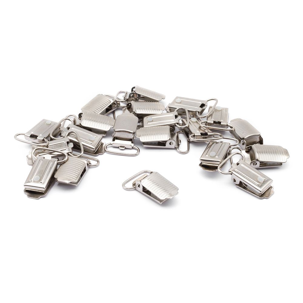 Клипса для подтяжек полоса 20.0 мм, сталь (никель), 20 шт
